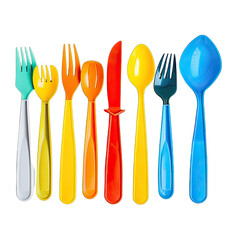 Colorful plastic cutlery set