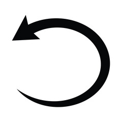 Oval circle rotate arrow icon. Ellipse orbit line arrow symbol. Oval circumference sign. Vector illustration isolated on white background. © bibin