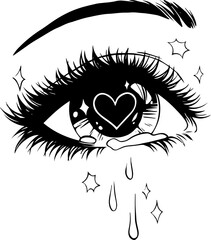 Crying anime girl eye