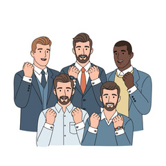 Vector set of businessman men in business shirts