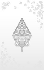 monochrome wayang mountain motif design