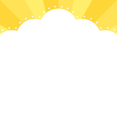 Fototapeta premium 雲のデザインの背景フレーム、サンバースト、正方形サイズ