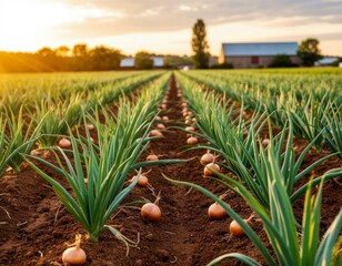 Onion Field at Sunset
