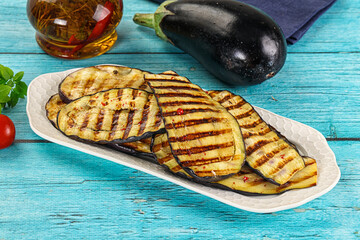 Grilled eggplant slices for snack