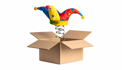 Jester hat pops from box.