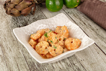 Prawn in white cream sauce