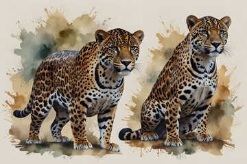 Jaguars in different poses