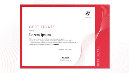 red certificate template