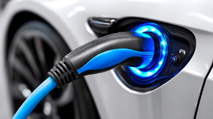 Electric charging of an electric car.