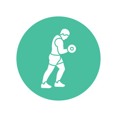 Dumbbell exercise Vector Icon which can easily modify or edit