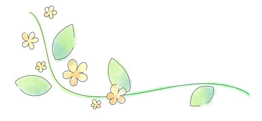 季節に関係なく使える水彩の花黄色