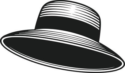 Classic Fedora Hat Silhouette Vector Illustration