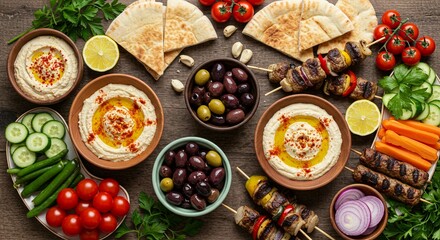 Mediterranean food platter display