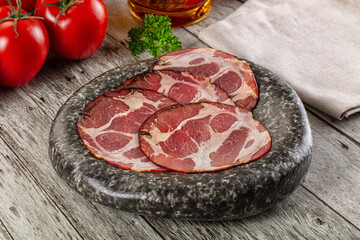 Italian Cured pork neck slices