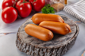 Boiled pork sausages for breakfast