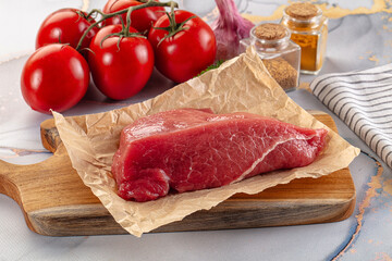 Raw beef meat fillet piece