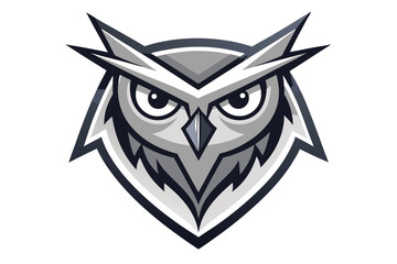 Majestic gray owl head stares intensely, showcasing fierce focus with feathered detail and piercing gaze