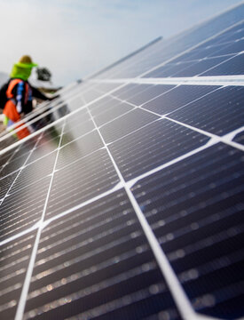 Solar farm installation in Texas