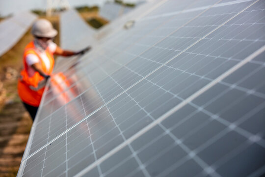 Solar farm installation in Texas