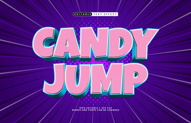 candy jump editable text effect with a kids and play text effect