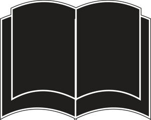Double-page book icon symbolizing open textbook or learning material with transparent background