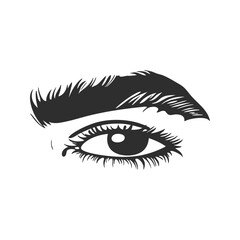 Eye And Eyebrow Silhouette Illustration. Vision And Expression Concept Isolated Vector Illustration