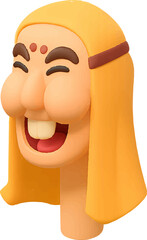 Cheerful Cartoon Monk Head Sculpture icon