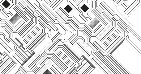 Circuit board technology information pattern concept background. Circuit board background. Technological concept design, light background, space for text, copy space.