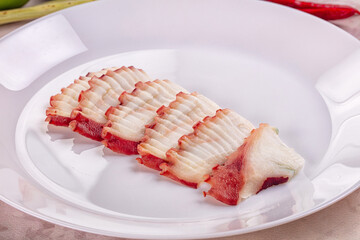 Gourmet Japanese raw octopus sashimi