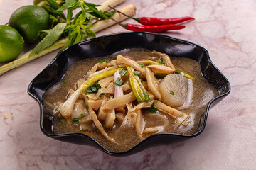 Asian Bamboo shoots traditional soup