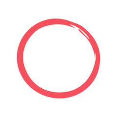 Hand-drawn red doodle circles on white background. Collection of sketchy, irregular round shapes in various sizes and line styles. PNG.