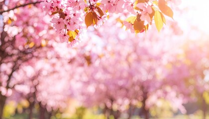 Blooming pink blossoms, soft focus