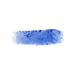 Blue Ink Brush Stroke. Isolated on White Background. PNG