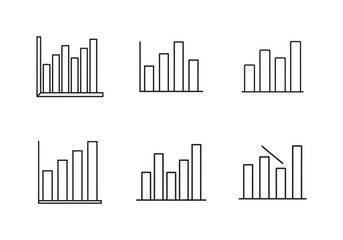 bar chart icon line art vector illustration