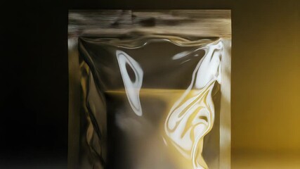 Transparent stand up pouch containing white product on white background - Powered by Adobe