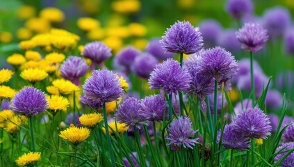 Fototapeta premium Vibrant flowers in a garden