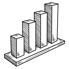 Obraz premium Hand-drawn bar graph illustration showing increasing data values 1