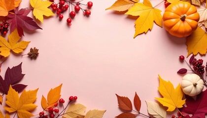 Celebrating autumn colors seasonal decor home setting vibrant environment overhead view fall vibes