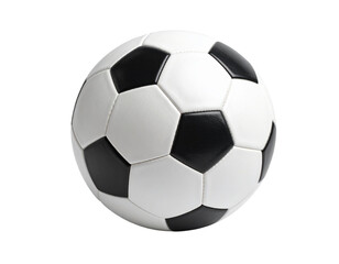Classic Black and White Soccer Ball on White Background