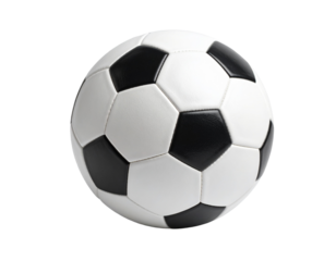 Classic Black and White Soccer Ball on White Background