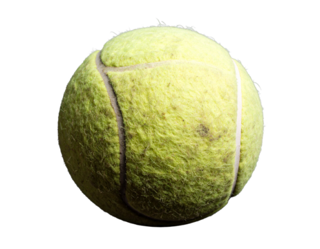 Isolated Tennis Ball with Scuff Marks on Surface