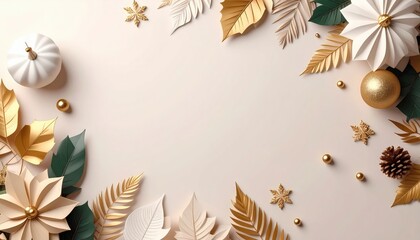 Festive autumn decor arrangement seasonal celebration image showcase elegant environment top view botanical concept