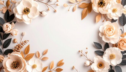 Elegant floral arrangement studio setting decorative artwork soft color palette top-down view aesthetic inspiration