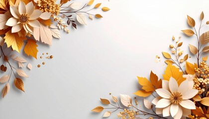 Autumn floral decoration studio setting digital artwork warm colors close-up view seasonal theme