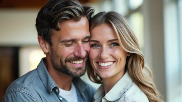 Smiling Couple Portrait Intimate Moments and Loving Connection