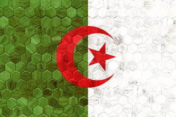 Great Algeria wooden grunge flag.