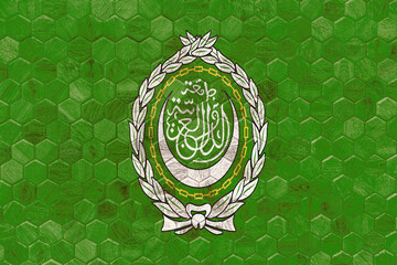 Great Arab_League wooden grunge flag.