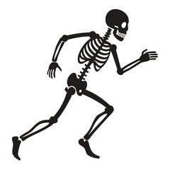 Human Skeleton in Running Pose Clean Vector Illustration for Medical Learning

