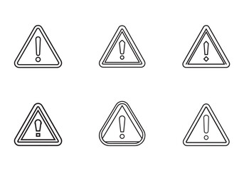 Obraz premium warning icon line art vector illustration