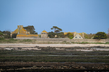 Parc à huitres, Fort Vauban, Ile de Tatihou, Saint Vaast la Hougue, Site naturel protégé, ...